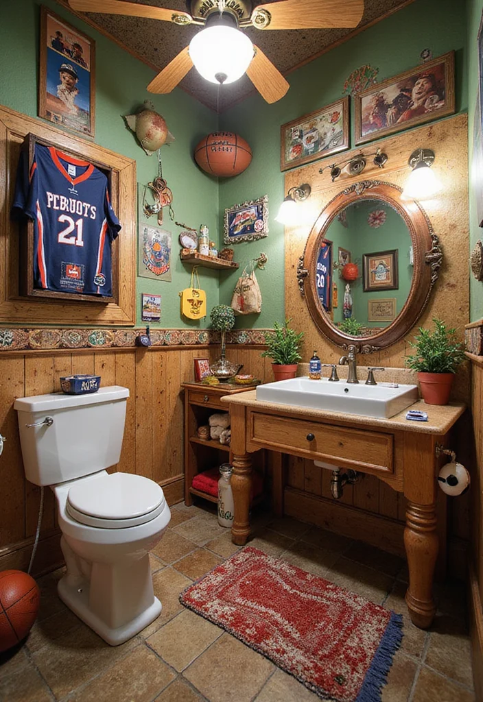 14 Boys Bathroom Ideas For Fun Kid Decor - 5. Sports Zone