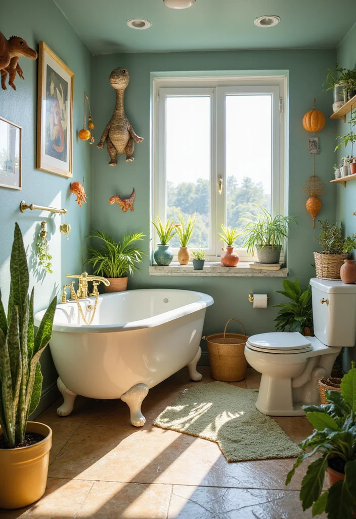 14 Boys Bathroom Ideas For Fun Kid Decor - 6. Dino Discovery