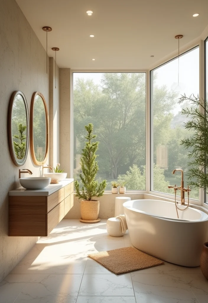 14 Brown Bathroom Ideas With Warm Comfort - 14. Utilize Natural Light