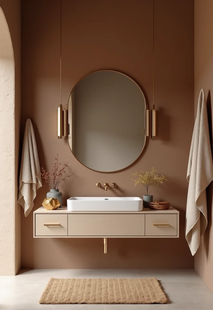 14 Brown Bathroom Ideas With Warm Comfort - 3. Neutral Accents with a Brown Base