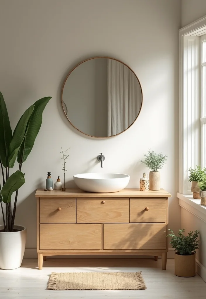 14 Dresser Turned Bathroom Vanity Ideas You Will Want To Try - 10. Zen Space with Natural Elements