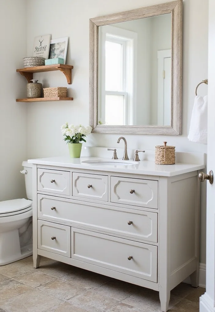 14 Dresser Turned Bathroom Vanity Ideas You Will Want To Try - 13. Smart Storage Solutions
