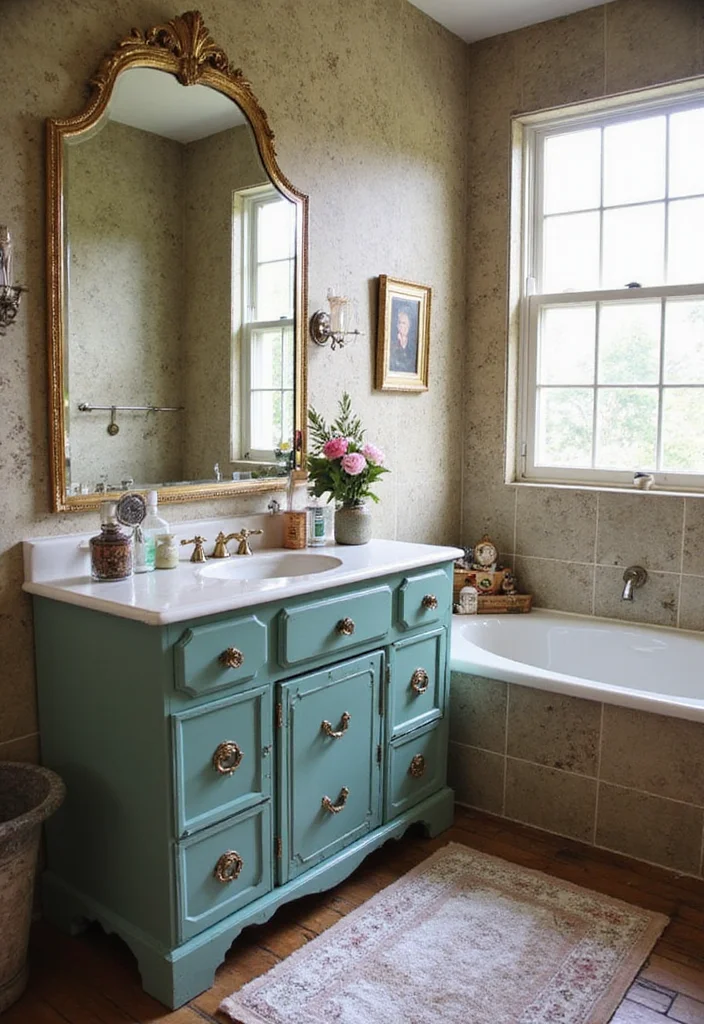 14 Dresser Turned Bathroom Vanity Ideas You Will Want To Try - 8. Eclectic Mix with Mismatched Styles