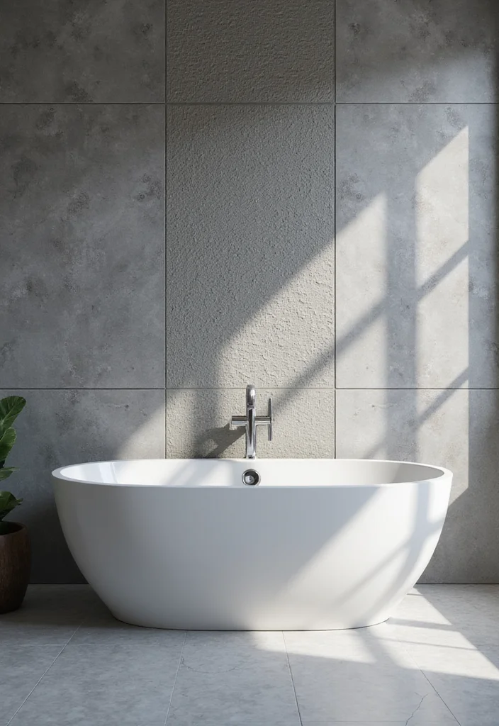 14 Grey Tile Bathroom Ideas With Modern Calm Style - 4. Textured Grey Tiles