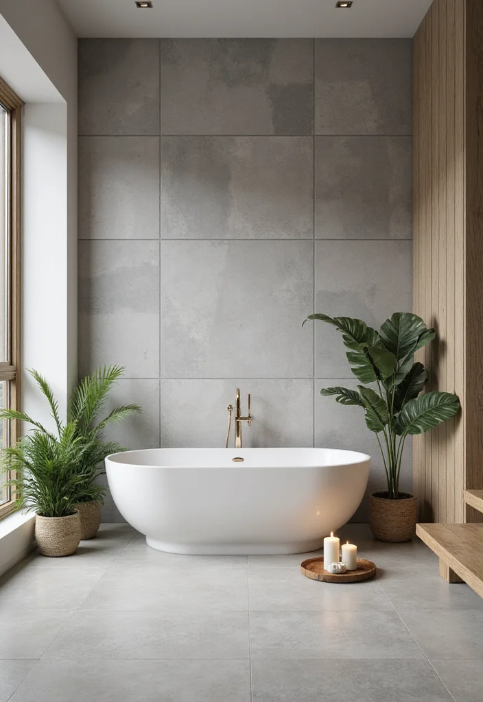 14 Grey Tile Bathroom Ideas With Modern Calm Style - 8. Grey Tiles for Spa-Like Retreat