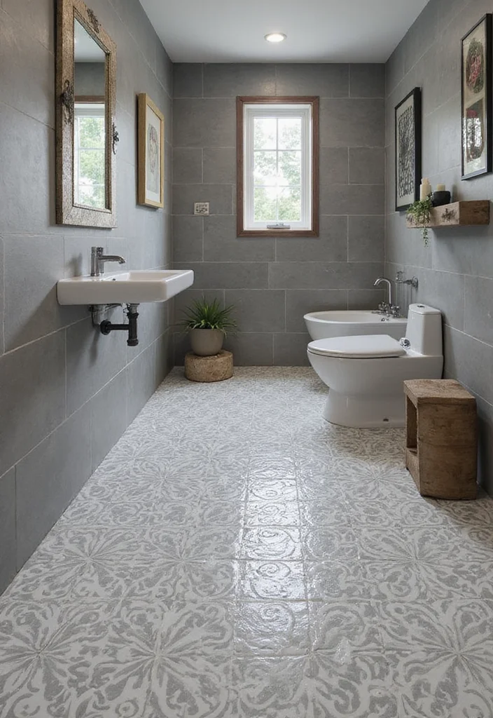 14 Grey Tile Bathroom Ideas With Modern Calm Style - 9. Grey Tile Patterns
