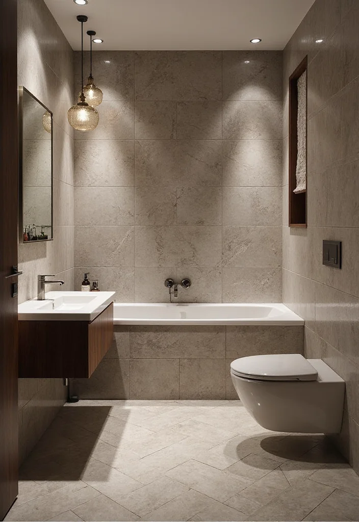 14 Herringbone Bathroom Tile Ideas For Modern Pattern Lovers - 6. Glossy Finishes for a Modern Touch