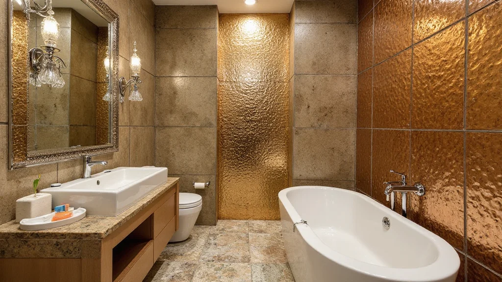 14 Metallic Tile Bathroom Ideas With Shine And Texture