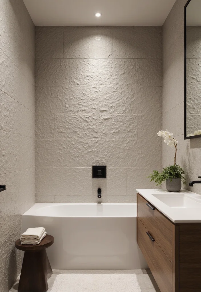 14 Old Tile Bathroom Makeover Ideas That Transform The Space - 6. Textured Wall Tiles