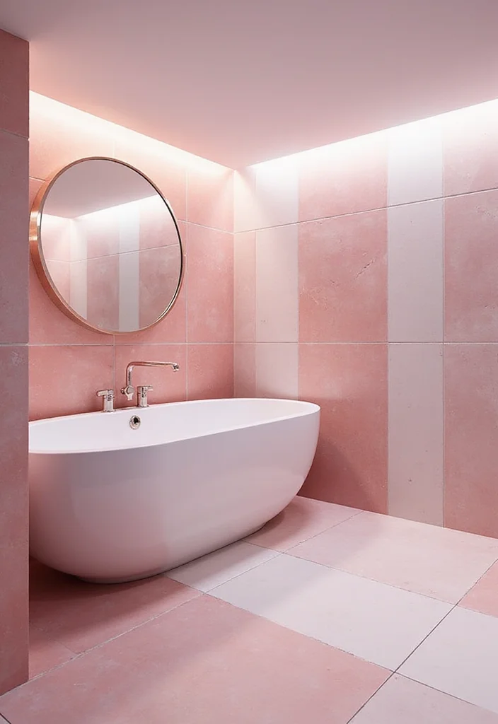 14 Pink Bathroom Tile Ideas That Feel Fresh And Fun - 12. Ombre Pink Tiles