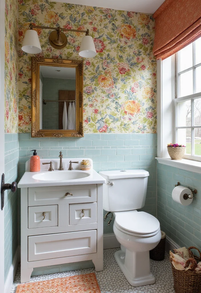 14 Primitive Bathroom Ideas With Rustic Heritage - 12. Bold Patterns and Prints