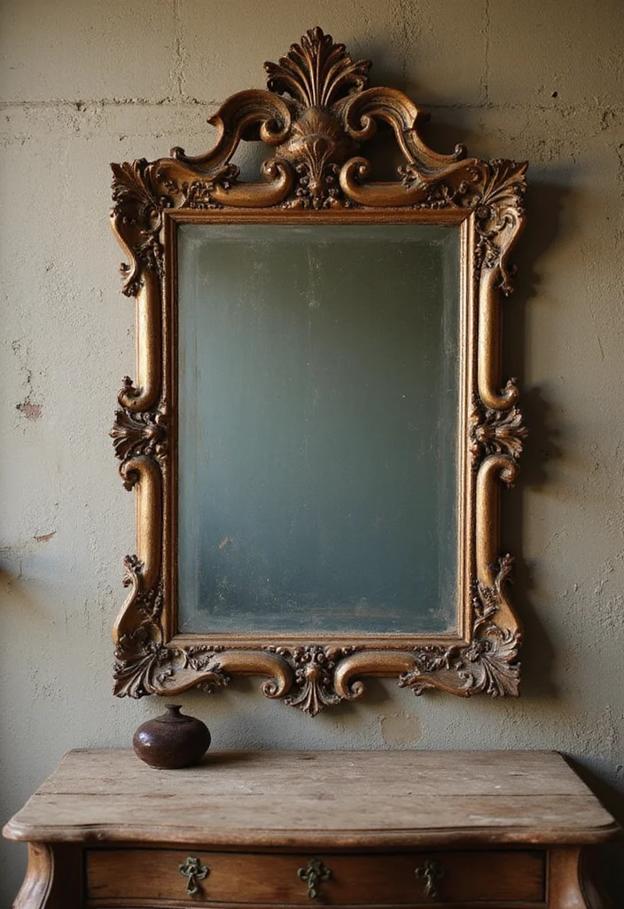 14 Primitive Bathroom Ideas With Rustic Heritage - 13. Vintage Mirrors