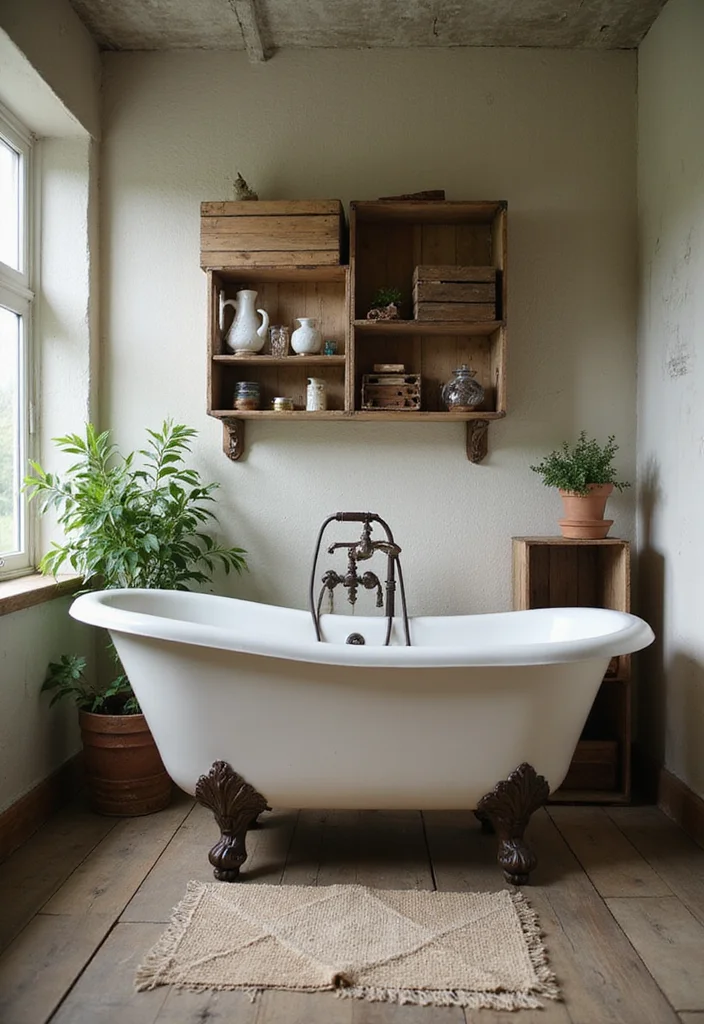 14 Primitive Bathroom Ideas With Rustic Heritage - 2. Vintage Bathtubs