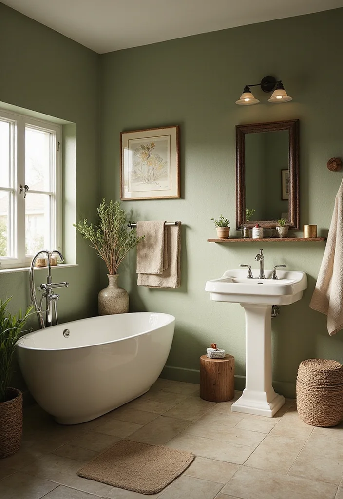 14 Primitive Bathroom Ideas With Rustic Heritage - 6. Earthy Color Palette