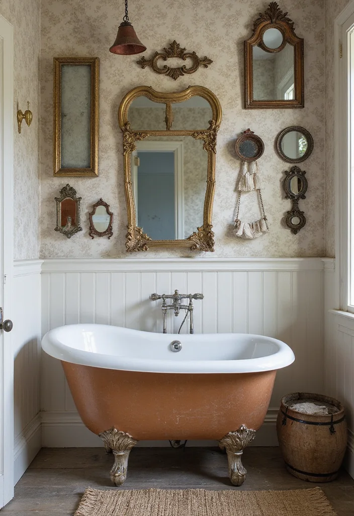 14 Primitive Bathroom Ideas With Rustic Heritage - 7. Antique Accents