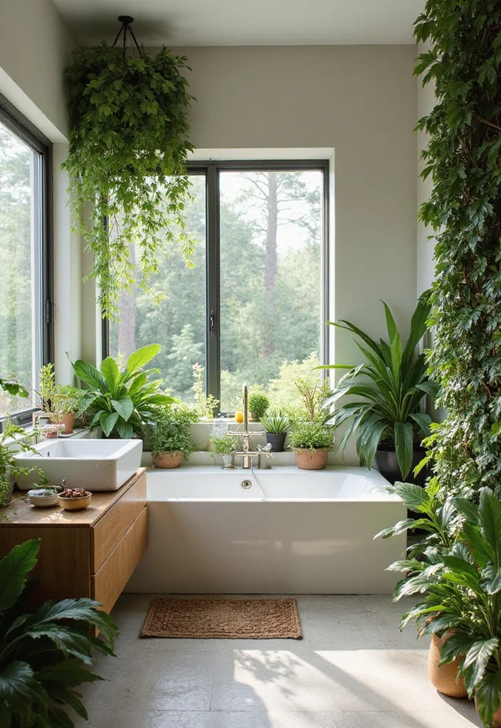 14 Smart Bathroom Ideas For Modern Living - 14. Plant Life for a Fresh Touch