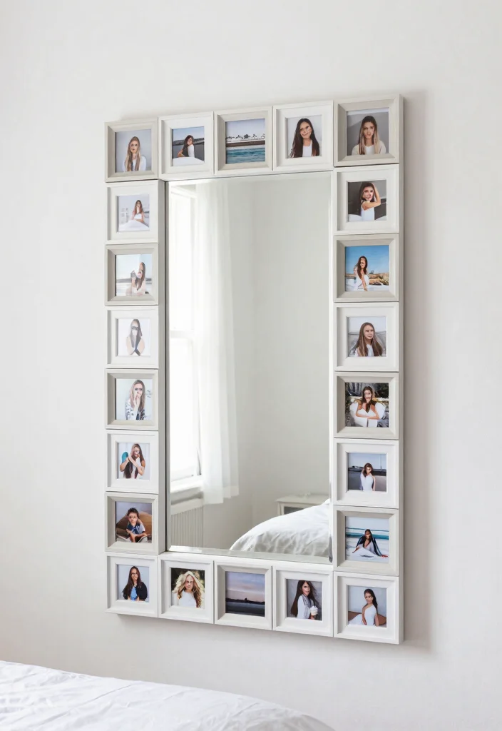 15 Bedroom Photo Frame Ideas for a Personal Gallery Style - 12. Frame a Mirror for Added Depth 1