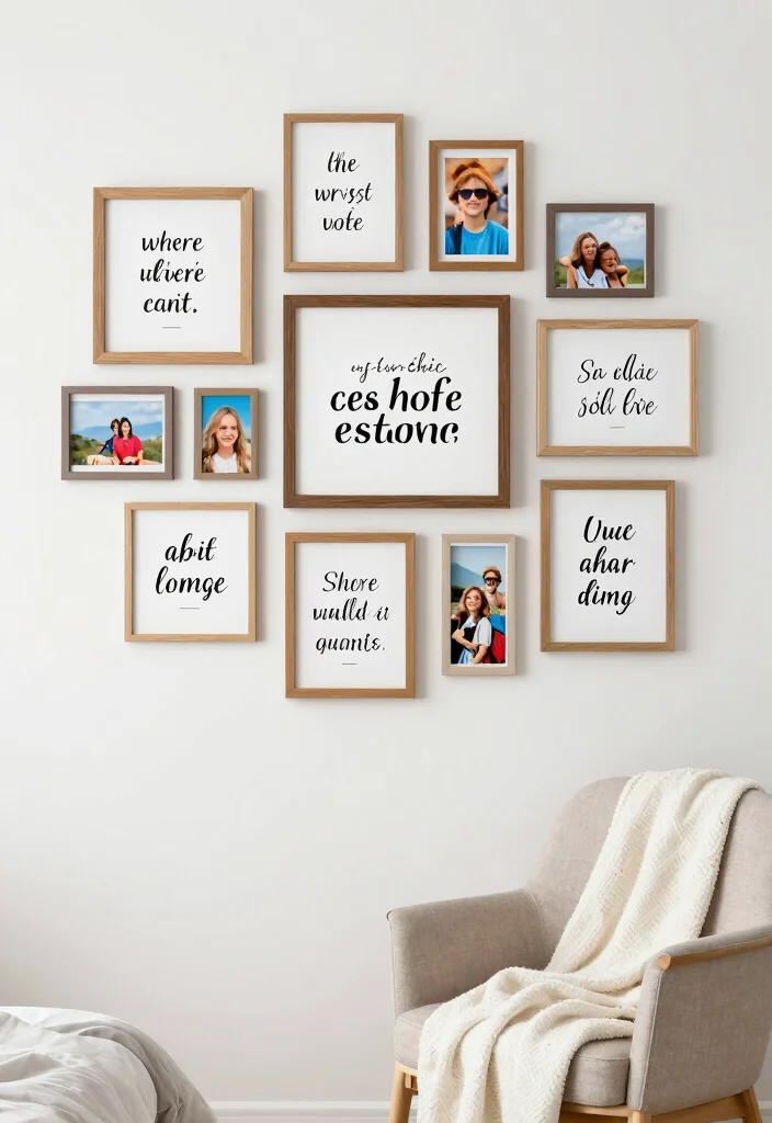 15 Bedroom Photo Frame Ideas for a Personal Gallery Style - 8. Frames with Quotes and Sayings 1
