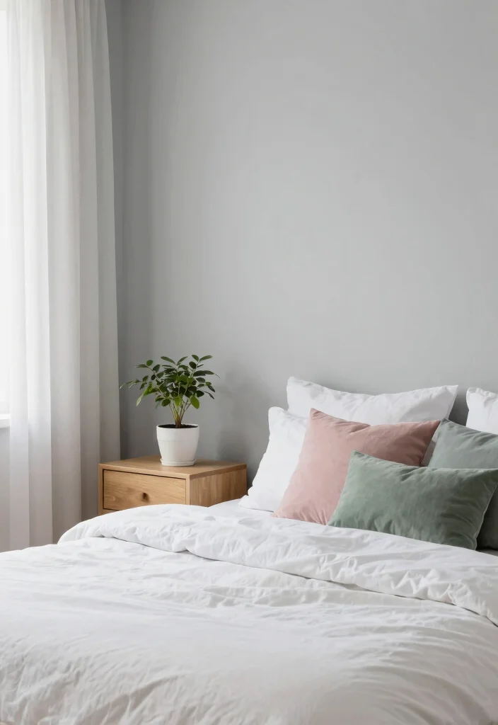 15 Gray Accent Wall Bedroom Ideas Modern Calm Contrast - 2. Soft Mist Gray for a Gentle Touch 1