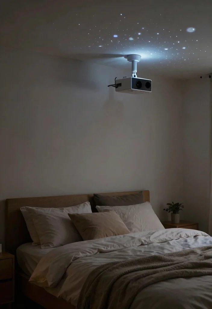 15 Small Lights in Bedroom Ideas for Cozy Ambient Glow - 12. Soft Glow Projectors 1