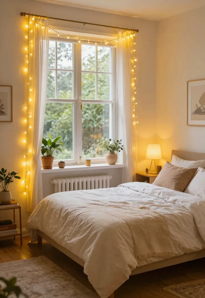 15 Small Lights in Bedroom Ideas for Cozy Ambient Glow - 14. Solar-Powered Fairy Lights 1