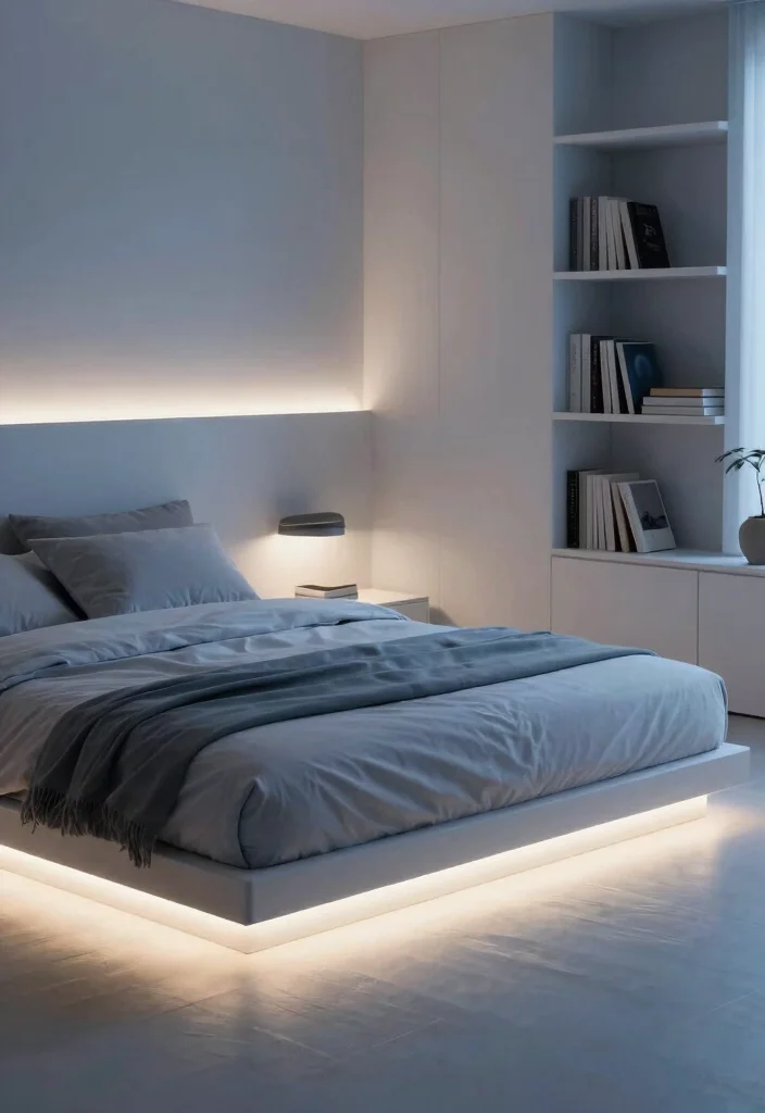 15 Small Lights in Bedroom Ideas for Cozy Ambient Glow - 2. Minimalist LED Strip Lights 1