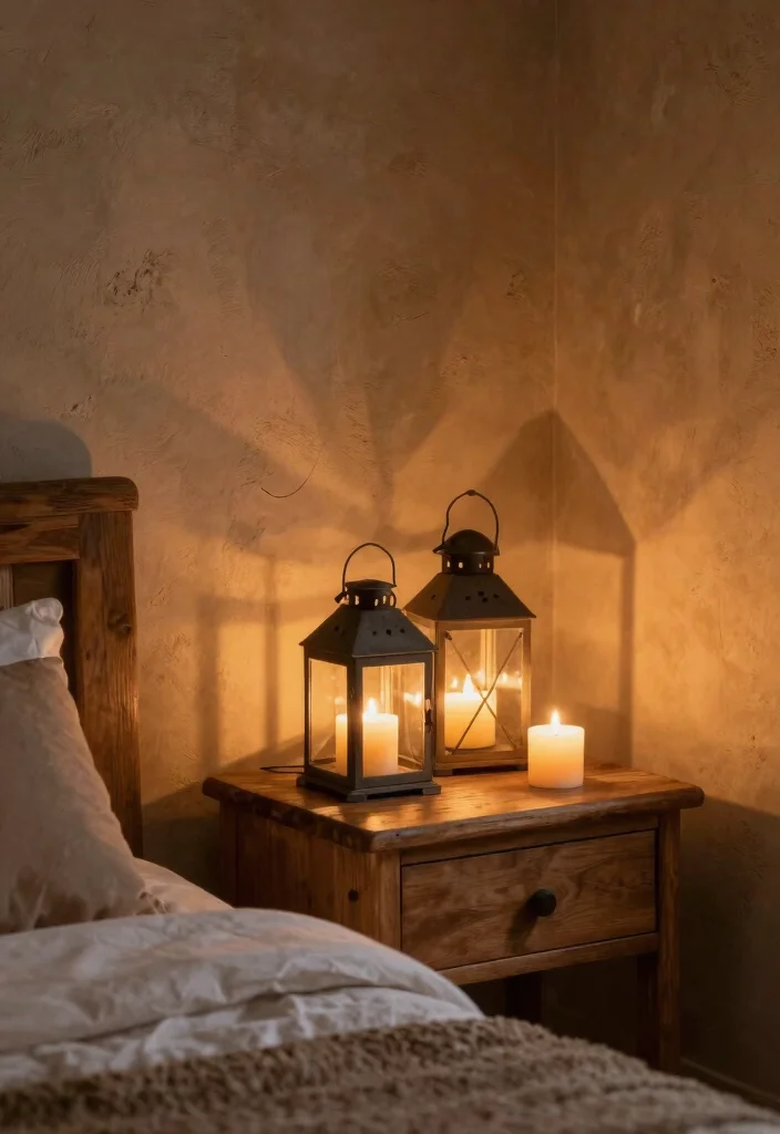 15 Small Lights in Bedroom Ideas for Cozy Ambient Glow - 7. Lanterns and Candles 1