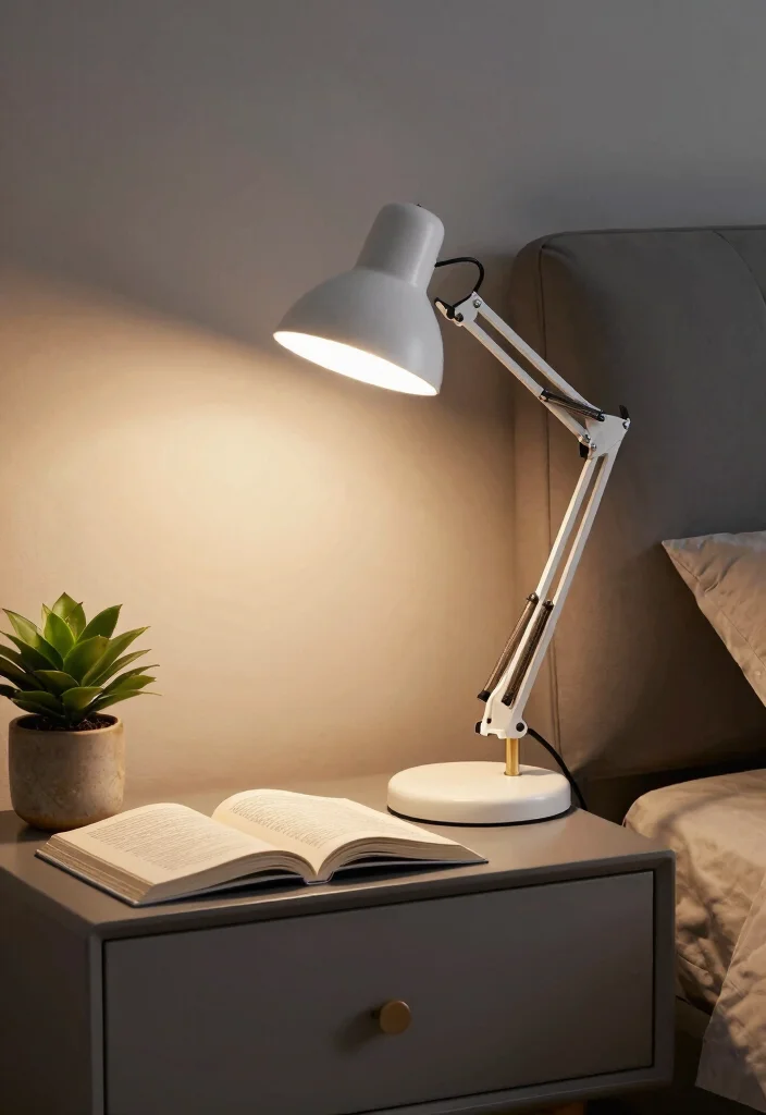 15 Small Lights in Bedroom Ideas for Cozy Ambient Glow - 9. Adjustable Desk Lamps 1