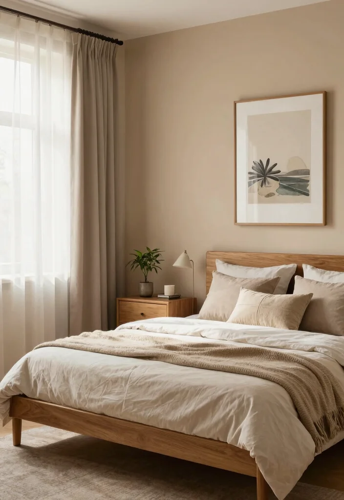 15 Tan Bedroom Ideas: Neutral Tones for a Calm and Timeless Space - 1. Soft Tan Walls for a Subtle Touch 1