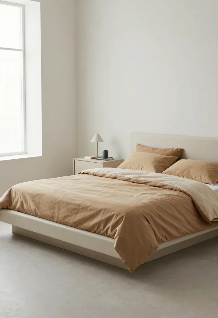 15 Tan Bedroom Ideas: Neutral Tones for a Calm and Timeless Space - 5. Minimalist Furniture Designs 1