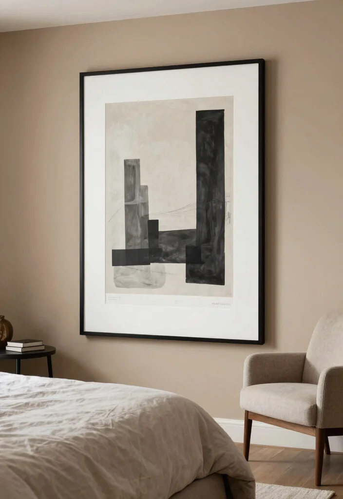 15 Tan Bedroom Ideas: Neutral Tones for a Calm and Timeless Space - 8. Statement Decor Pieces 1