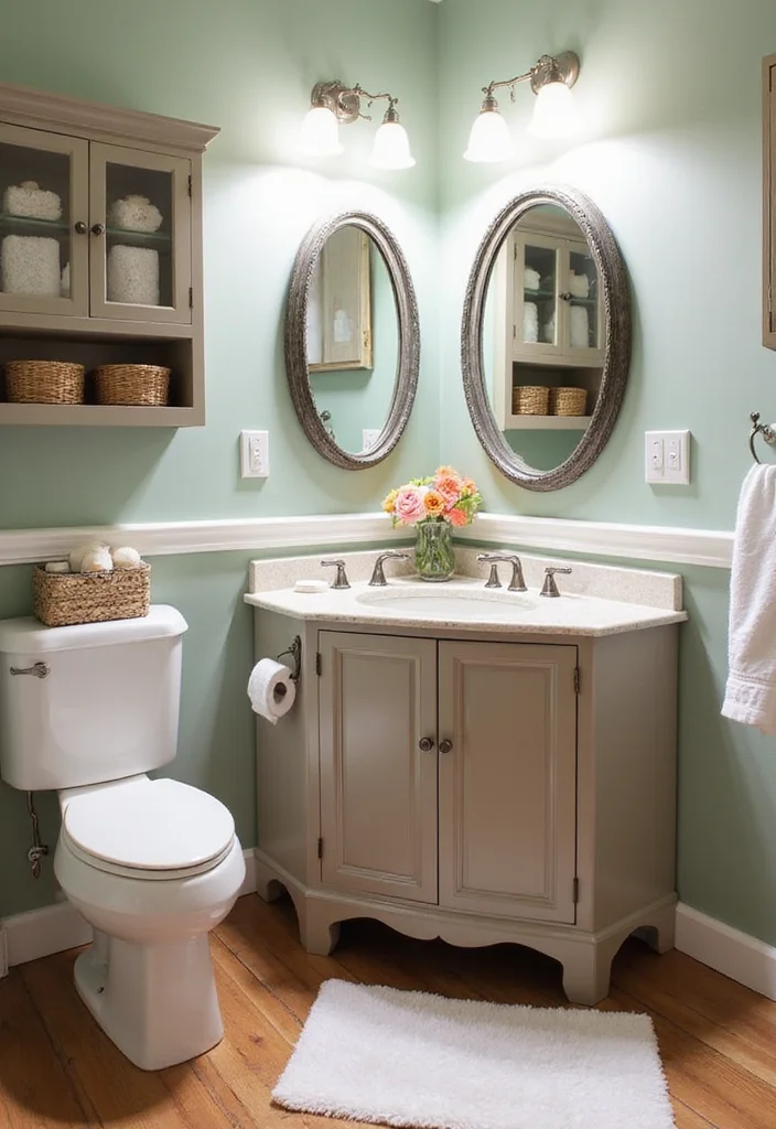 16 Bathroom Double Vanity Ideas For Stylish Shared Spaces - 7. Space-Saving Corner Vanities