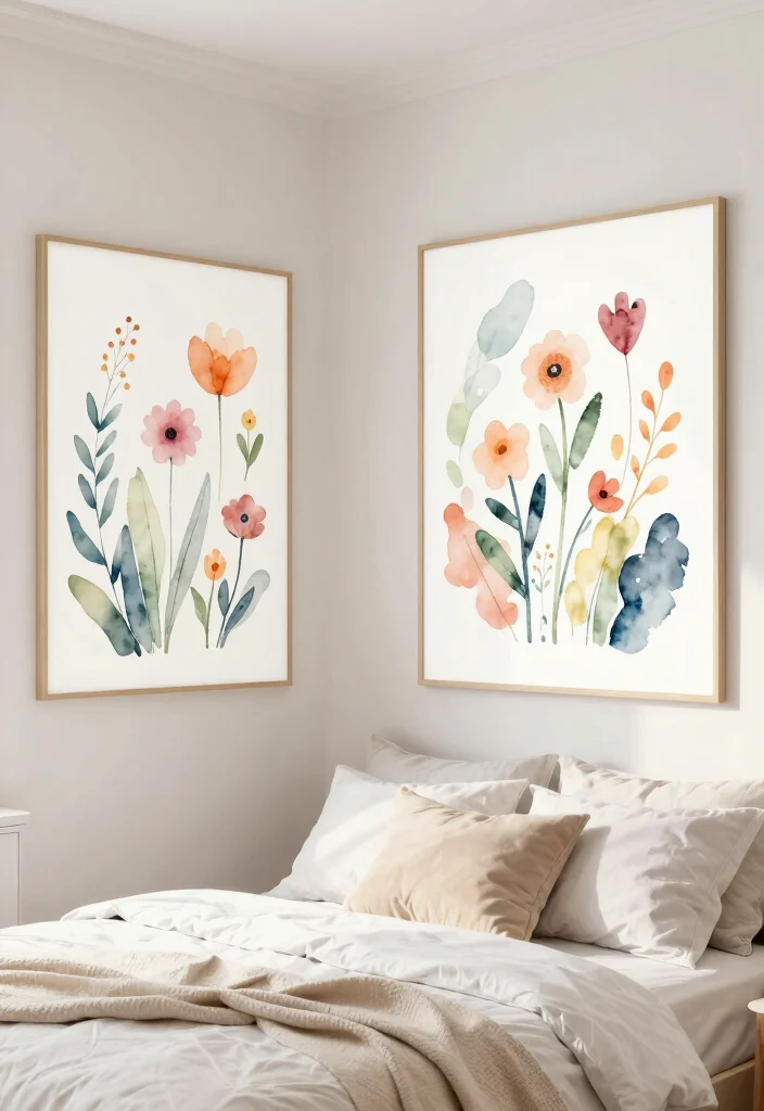 16 Bedroom Wall Art Painting Ideas: Artistic and Expressive - 6. Whimsical Watercolor Art 1