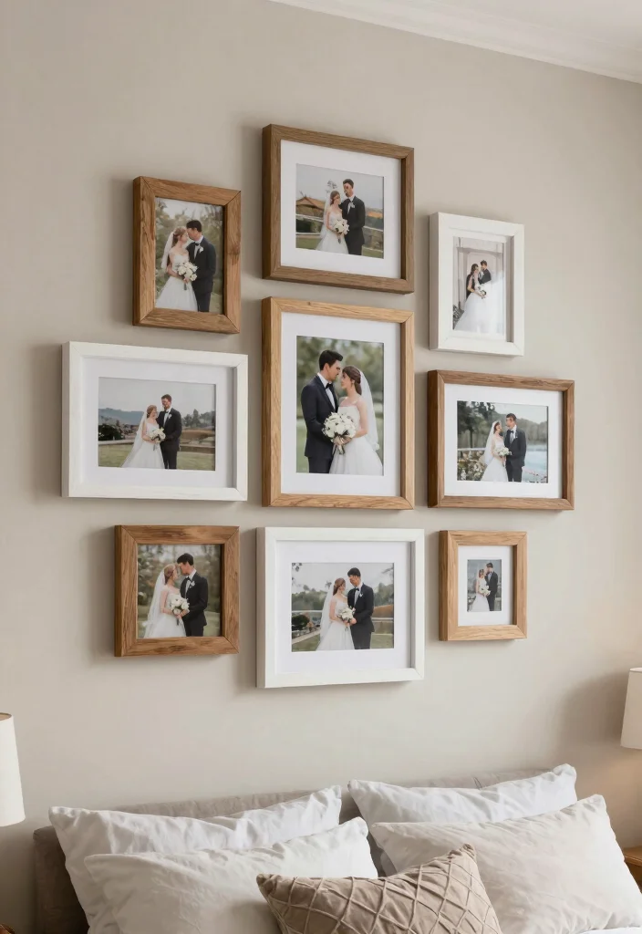 16 Bedroom Wedding Photo Display Ideas for a Romantic Personal Touch - 6. Shadow Box Frame Display 1