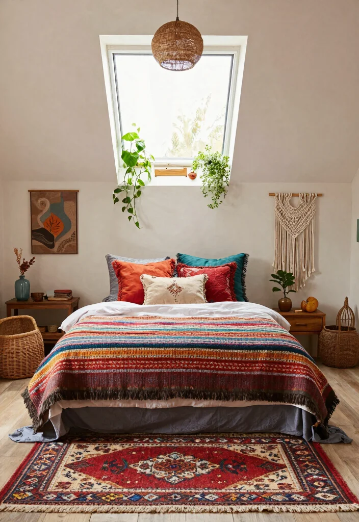 16 Dormer Window Ideas Bedroom Smart Sloped Ceiling Solutions - 8. Boho Chic Style 1