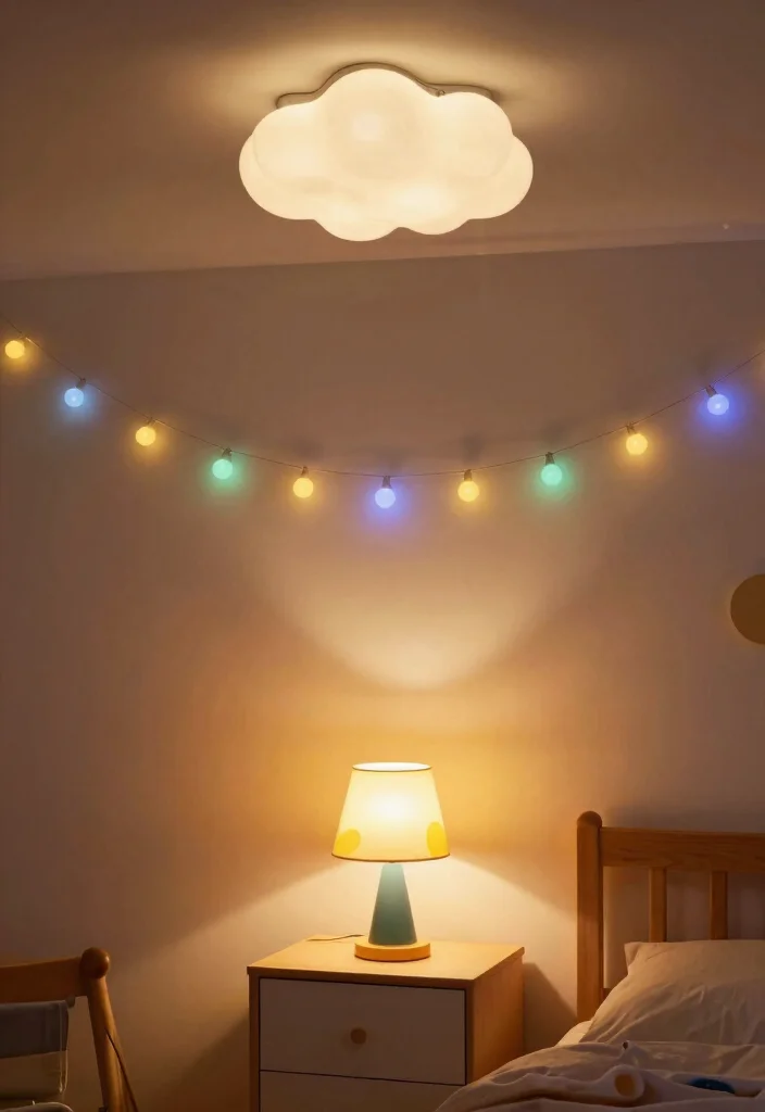 16 Rainbow Bedroom Ideas for Kids: Colorful Happy Spaces - 7. Cheerful Lighting Options 1