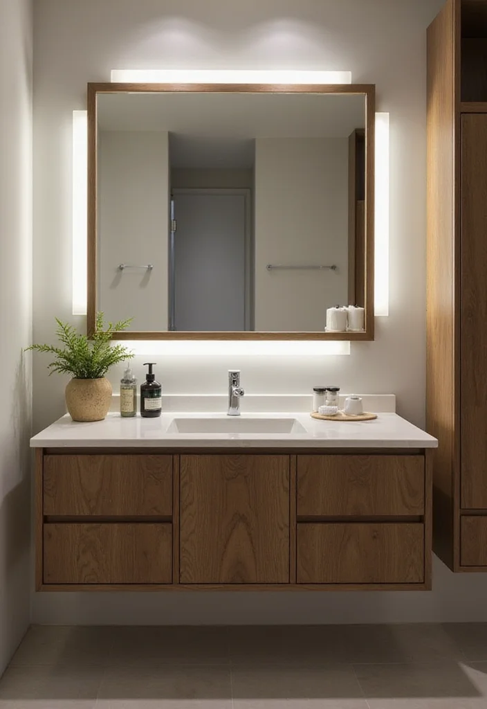 16 Small Bathroom Vanity Ideas That Maximize Space - 11. Integrated Lighting Vanities