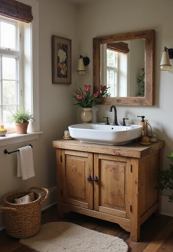 16 Small Bathroom Vanity Ideas That Maximize Space - 4. Vintage-Inspired Vanities