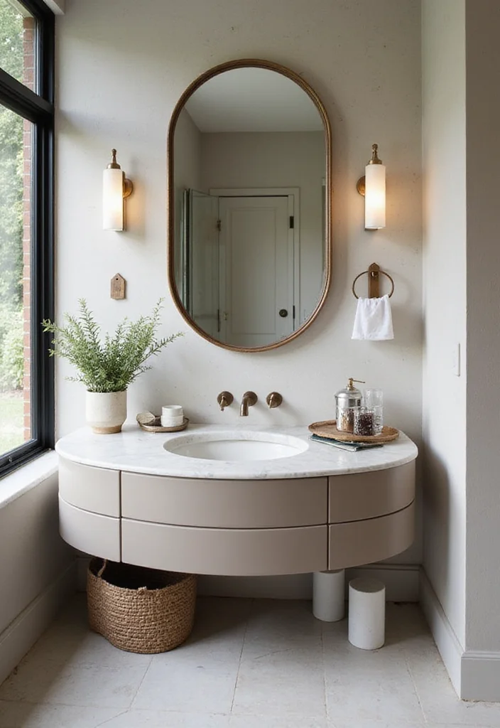 16 Small Bathroom Vanity Ideas That Maximize Space - 8. Round Vanities