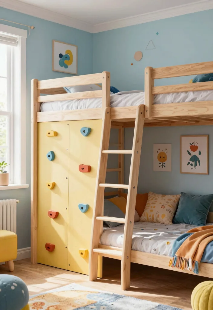 16 Small Bedroom Bunk Bed Ideas: Smart Space Saving Designs - 13. Bunk Bed with Ladder Alternatives 1
