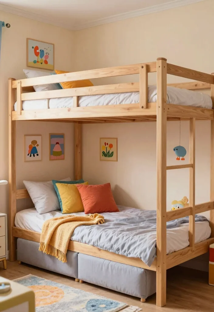 16 Small Bedroom Bunk Bed Ideas: Smart Space Saving Designs - 16. Bunk Beds with Futon 1
