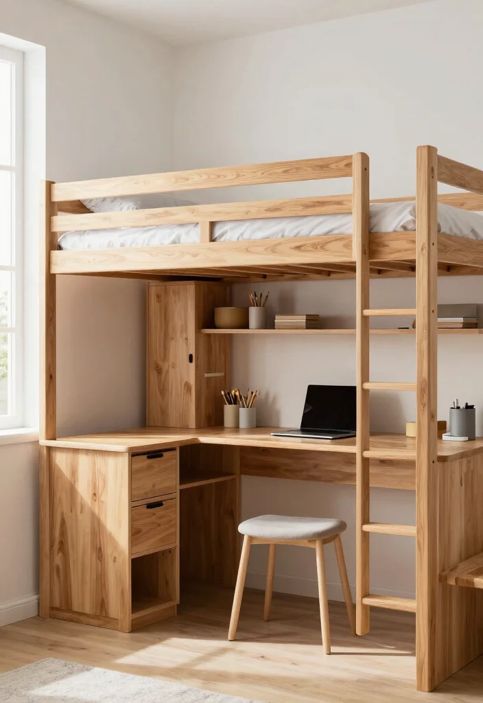 16 Small Bedroom Bunk Bed Ideas: Smart Space Saving Designs - 9. Bunk Bed with Integrated Desk 1