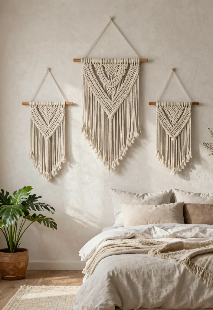 16 Wall Decorations for Bedroom Ideas Stylish and Personal - 1. Macramé Wall Hangings 1