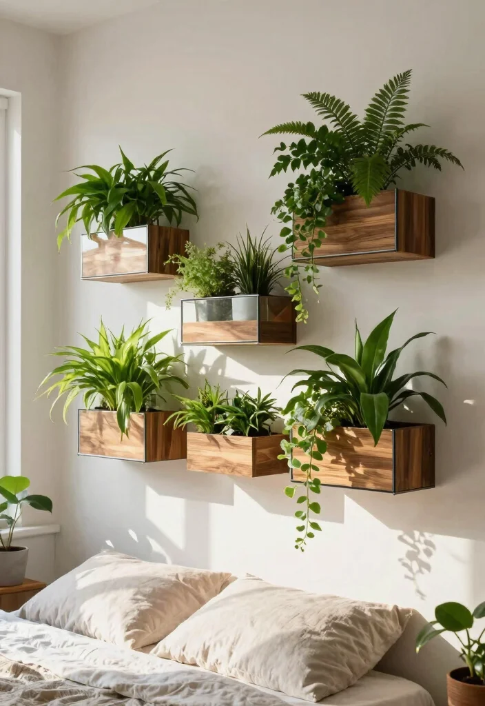 16 Wall Decorations for Bedroom Ideas Stylish and Personal - 15. Floating Plants 1