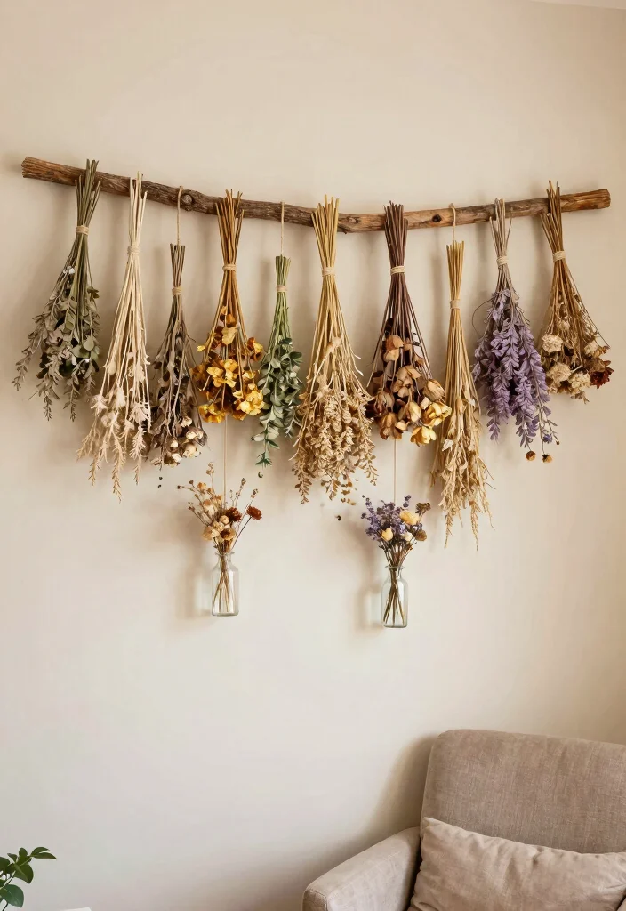 16 Wall Decorations for Bedroom Ideas Stylish and Personal - 3. Dried Flower Arrangements 1