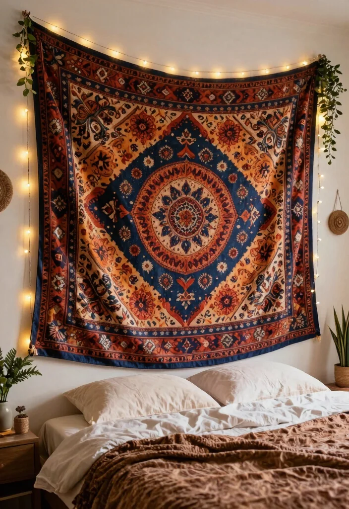16 Wall Decorations for Bedroom Ideas Stylish and Personal - 6. Bohemian Tapestries 1