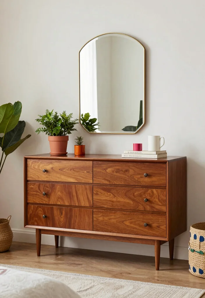 17 Bedroom Dresser With Mirror Ideas Practical and Chic - 10. Mid-Century Modern Dresser 1