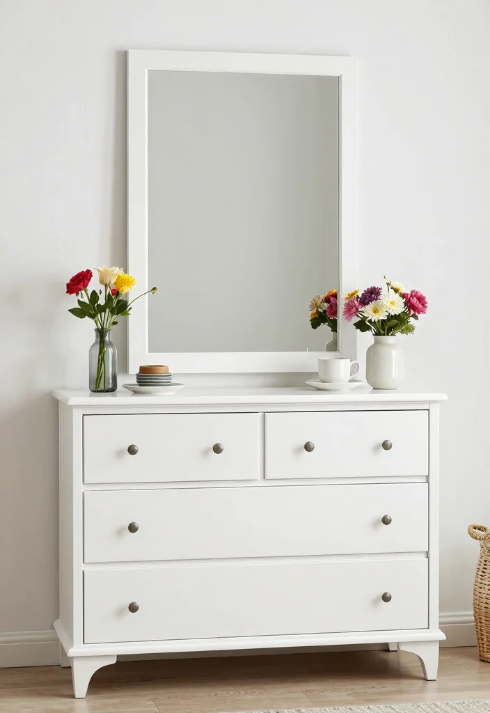 17 Bedroom Dresser With Mirror Ideas Practical and Chic - 12. Classic White Dresser 1