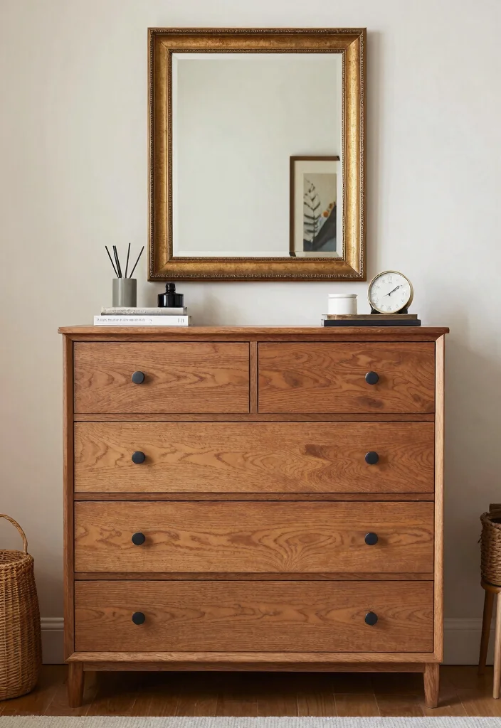 17 Bedroom Dresser With Mirror Ideas Practical and Chic - 16. Drawer Chest with Mirror 1