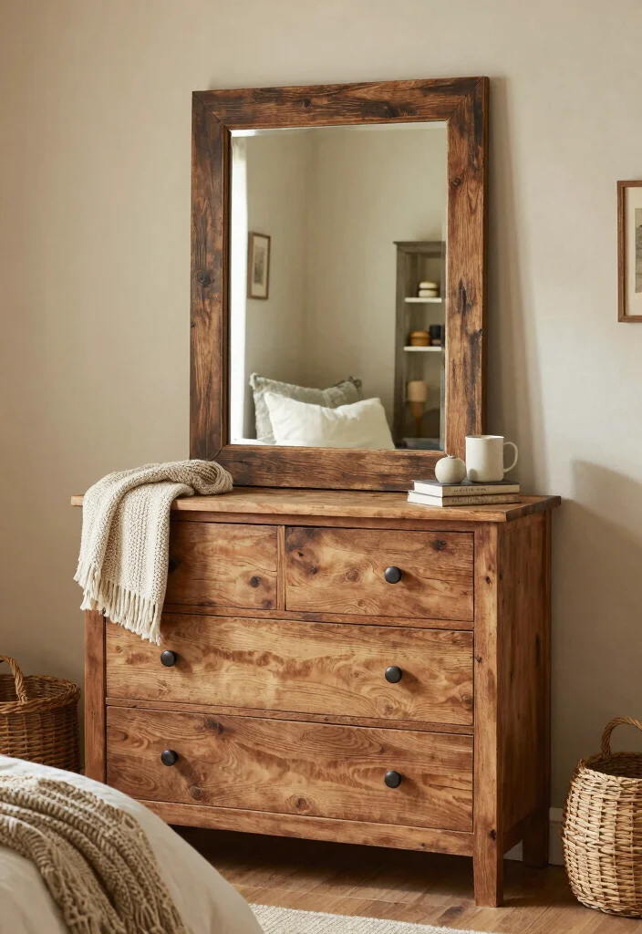 17 Bedroom Dresser With Mirror Ideas Practical and Chic - 17. Rustic Dresser with Large Mirror 1